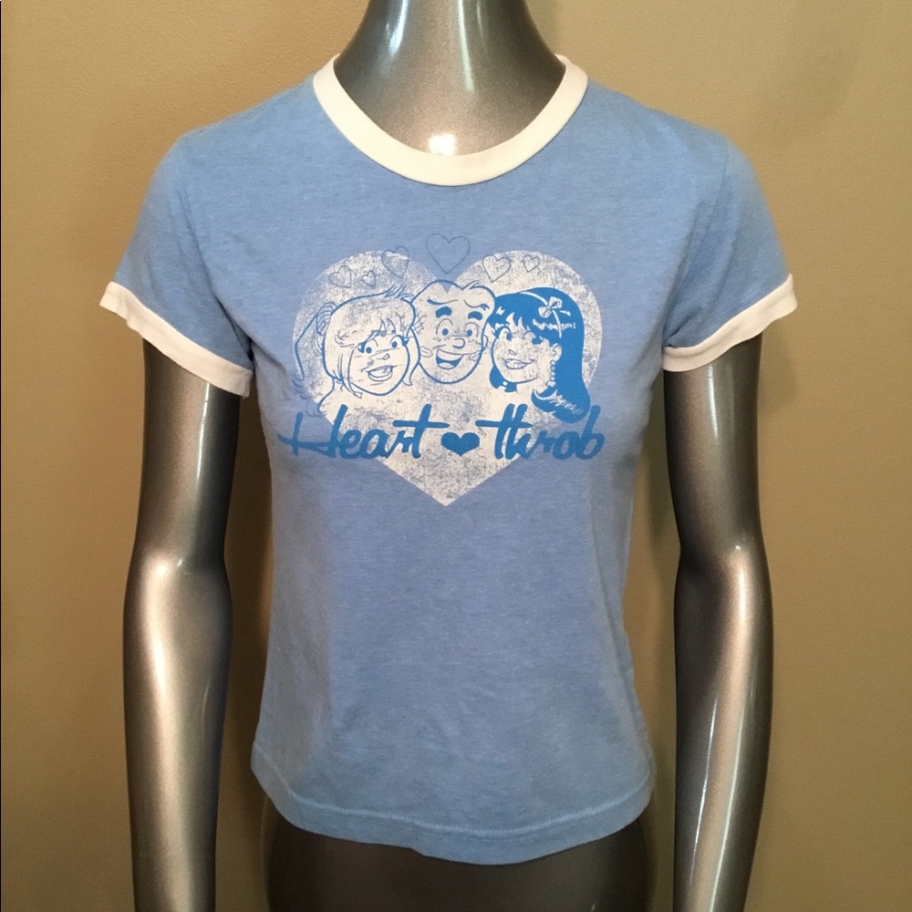 Betty & Veronica blue Heart love Throb tee t-shirt
